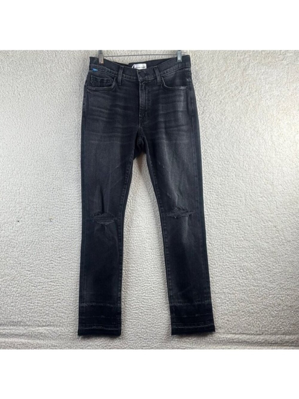 NWT Cotton Citizen Womens Black Denim Distressed Skinny Jeans Size 32